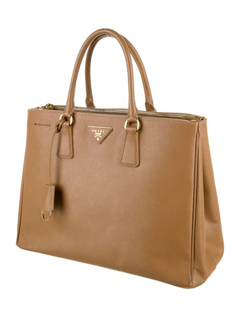 prada galleria double zip tote saffiano large brown